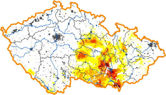 Intenzita sucha - 16. prosinec 2012