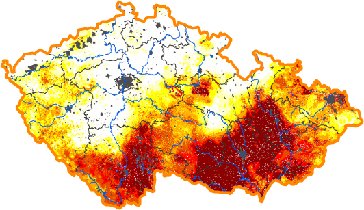 Intenzita sucha - 2. červenec 2017