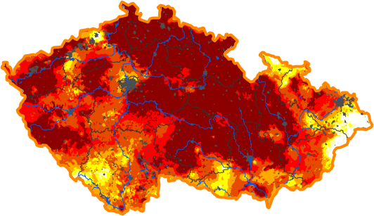 Intenzita sucha - 19. srpen 2018