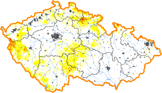 Intenzita sucha - 3. leden 2021