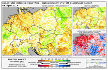 Dopady na vegetaci - Evropa - 8. říjen 2017