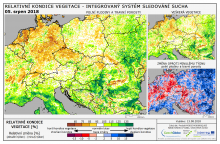 Dopady na vegetaci - Evropa - 5. srpen 2018