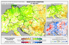 Dopady na vegetaci - Evropa - 31. říjen 2021