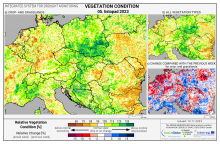 Dopady na vegetaci - Evropa - 5. listopad 2023