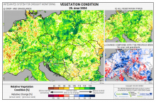 Dopady na vegetaci - Evropa - 25. únor 2024