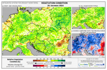 Dopady na vegetaci - Evropa - 20. červenec 2024