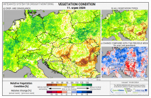 Dopady na vegetaci - Evropa - 11. srpen 2024