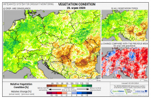 Dopady na vegetaci - Evropa - 25. srpen 2024