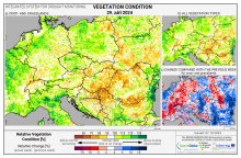 Dopady na vegetaci - Evropa - 29. září 2024