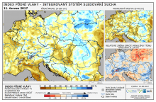 Index půdní vláhy - Evropa - 11. červen 2017