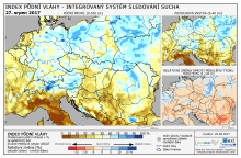 Index půdní vláhy - Evropa - 27. srpen 2017