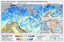 Index půdní vláhy - Evropa - 24. prosinec 2017