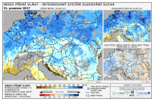 Index půdní vláhy - Evropa - 31. prosinec 2017