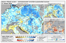Index půdní vláhy - Evropa - 11. březen 2018