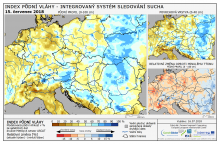 Index půdní vláhy - Evropa - 15. červenec 2018