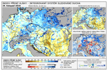 Index půdní vláhy - Evropa - 25. listopad 2018