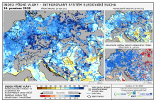Index půdní vláhy - Evropa - 16. prosinec 2018