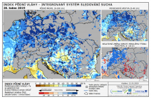 Index půdní vláhy - Evropa - 20. leden 2019