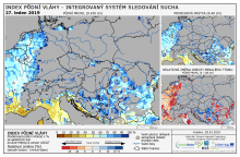 Index půdní vláhy - Evropa - 27. leden 2019