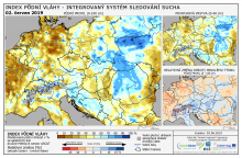 Index půdní vláhy - Evropa - 2. červen 2019