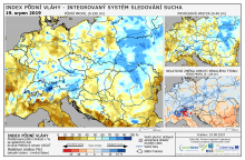 Index půdní vláhy - Evropa - 18. srpen 2019