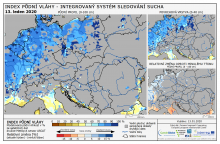 Index půdní vláhy - Evropa - 12. leden 2020