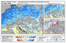 Index půdní vláhy - Evropa - 19. leden 2020