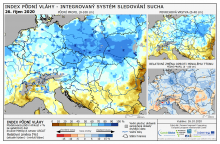 Index půdní vláhy - Evropa - 25. říjen 2020