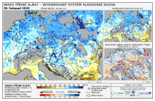 Index půdní vláhy - Evropa - 29. listopad 2020