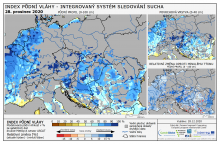 Index půdní vláhy - Evropa - 27. prosinec 2020