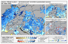 Index půdní vláhy - Evropa - 3. leden 2021