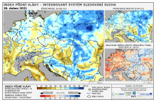 Index půdní vláhy - Evropa - 25. duben 2021