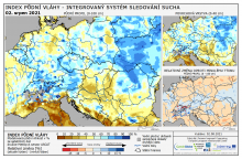 Index půdní vláhy - Evropa - 1. srpen 2021