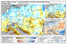 Index půdní vláhy - Evropa - 24. říjen 2021