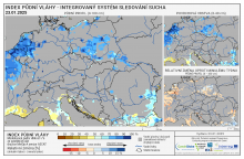 Index půdní vláhy - Evropa - 23. leden 2025