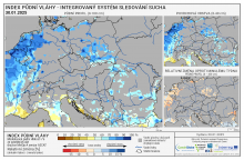 Index půdní vláhy - Evropa - 30. leden 2025